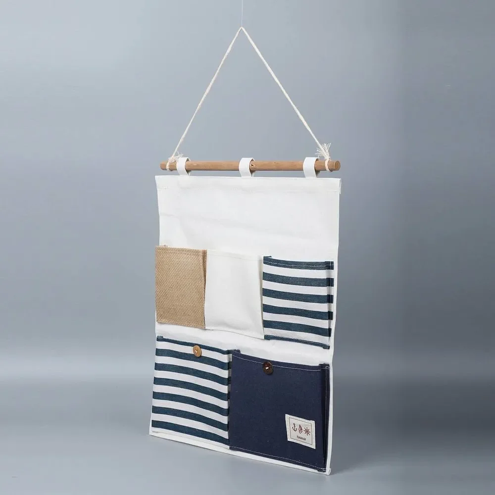 Stripe Pattern Hanging Storage Bag Organizer